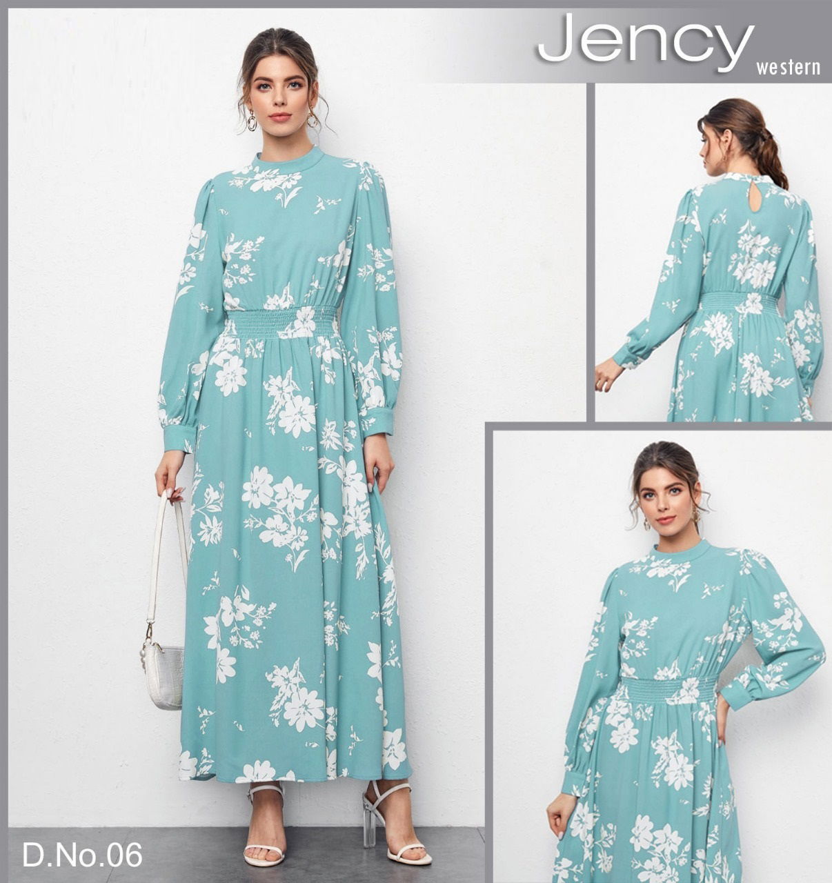 Jency Arya Elastic work Poly Rayon Ladies One Piece Western Wholesale Online